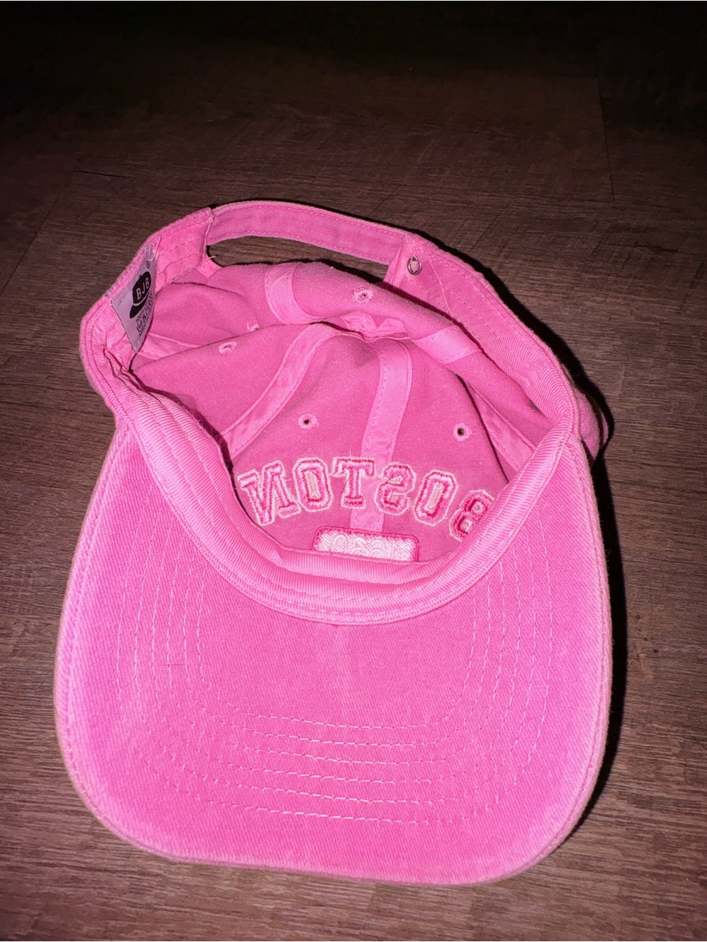 Women's Pink 'Boston 1630' Embroidered Baseball Cap - Picture 5 of 5